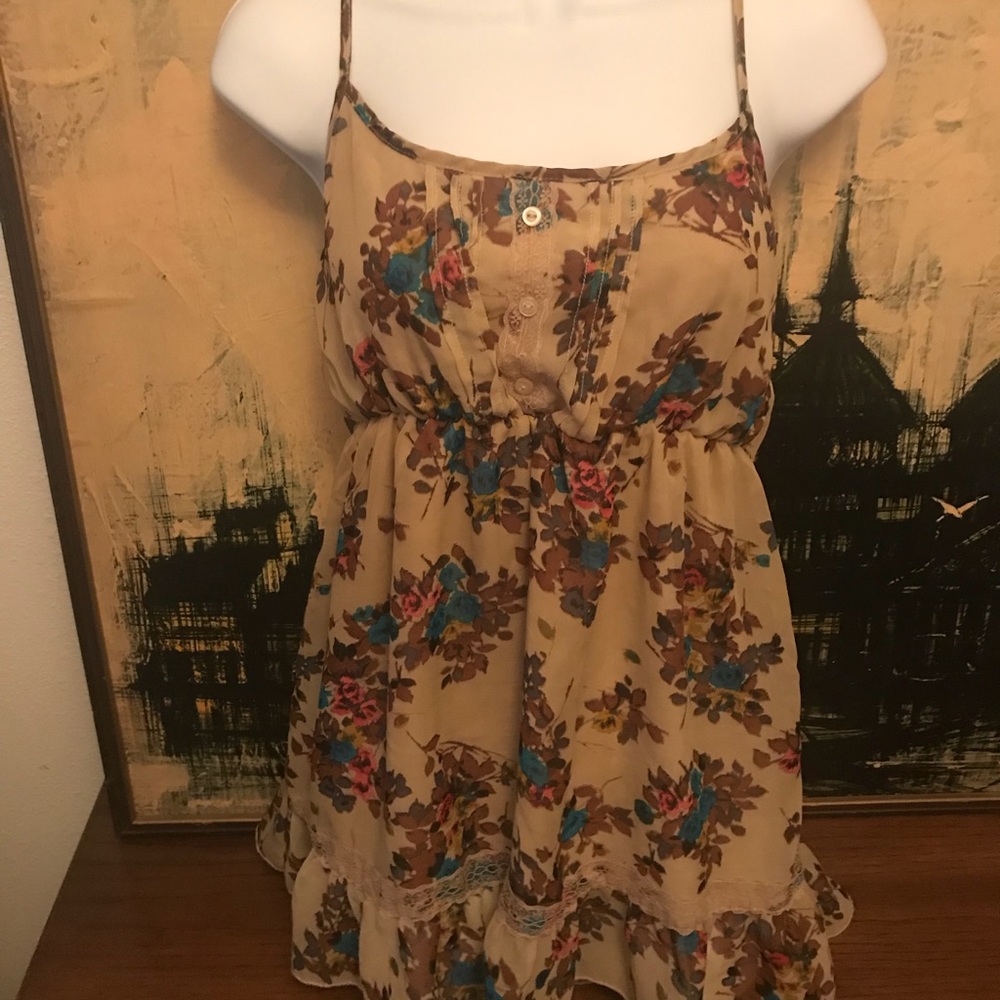 Floral spaghetti strap tank